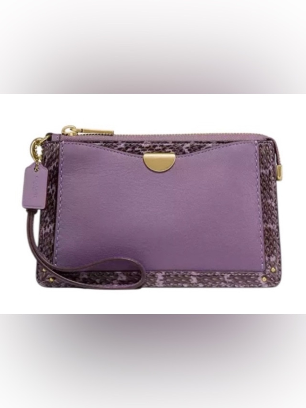 COACH DREAMER Purple Leather Wristlet Clutch
